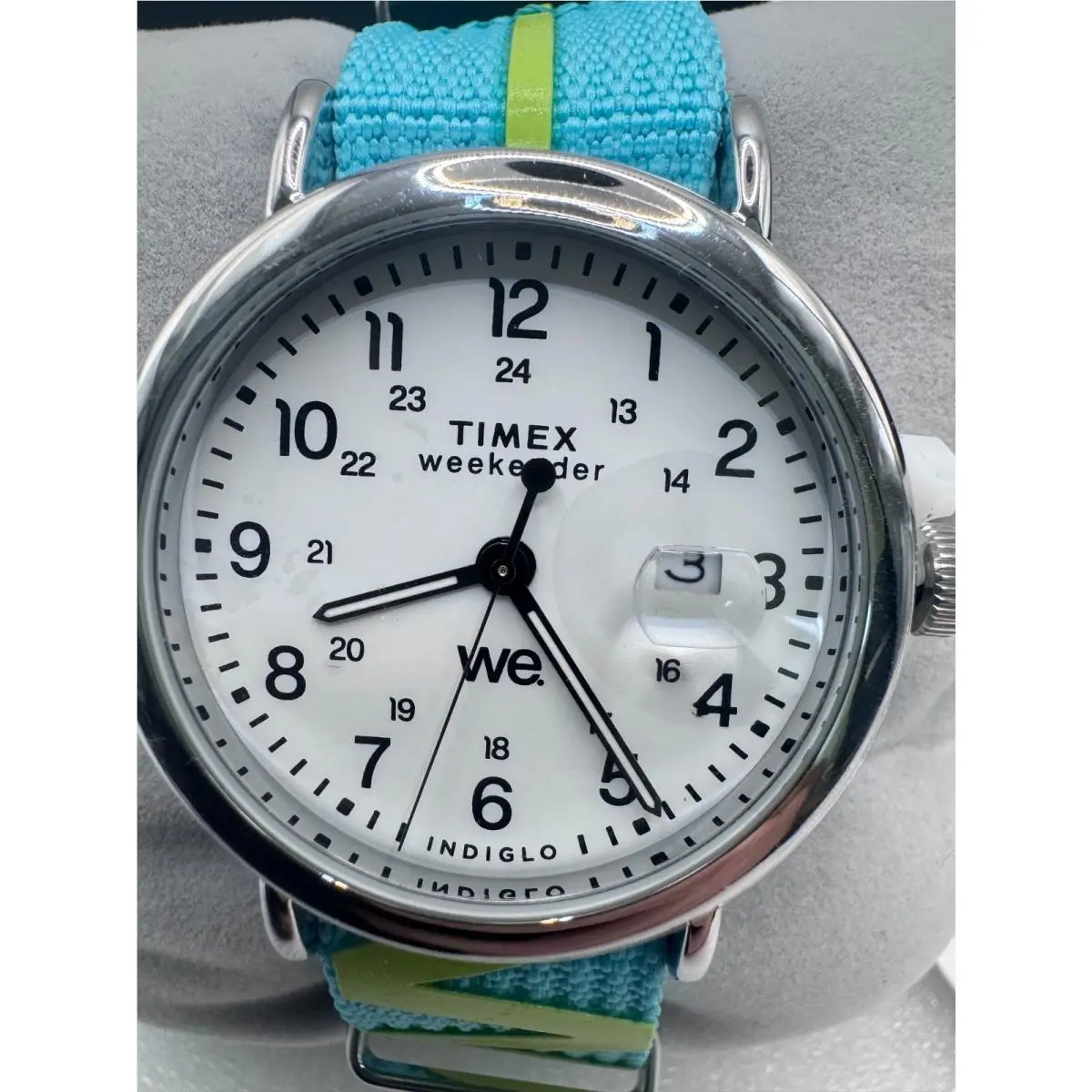 Timex Weekender 40mm Blue Strap White Dial Men`s Watch TW2W99600