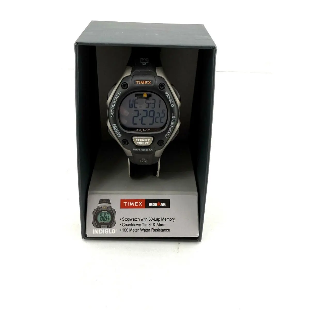 Timex Unisex T5e961 Ironman Classic 30 Digital Quartz 30-lap Black Gray Watch