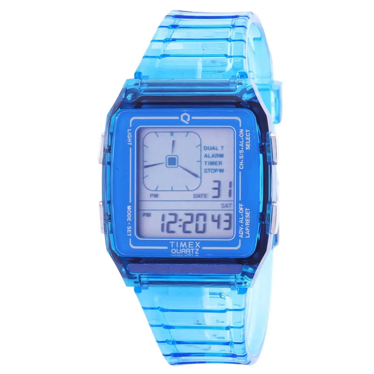 Timex Q Timex Lca Alarm Quartz Digital Resin Unisex Watch TW2W45100