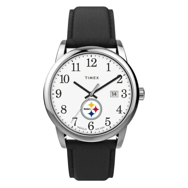 Men`s Nfl Tribute Watch Easy Reader Pittsburgh Steelers 38mm Indiglo by Timex