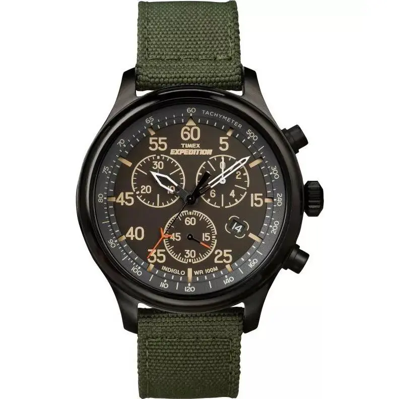 Timex Expedition Field Chronograph Black Dial Nylon Men`s Watch TW4B10300 - Black