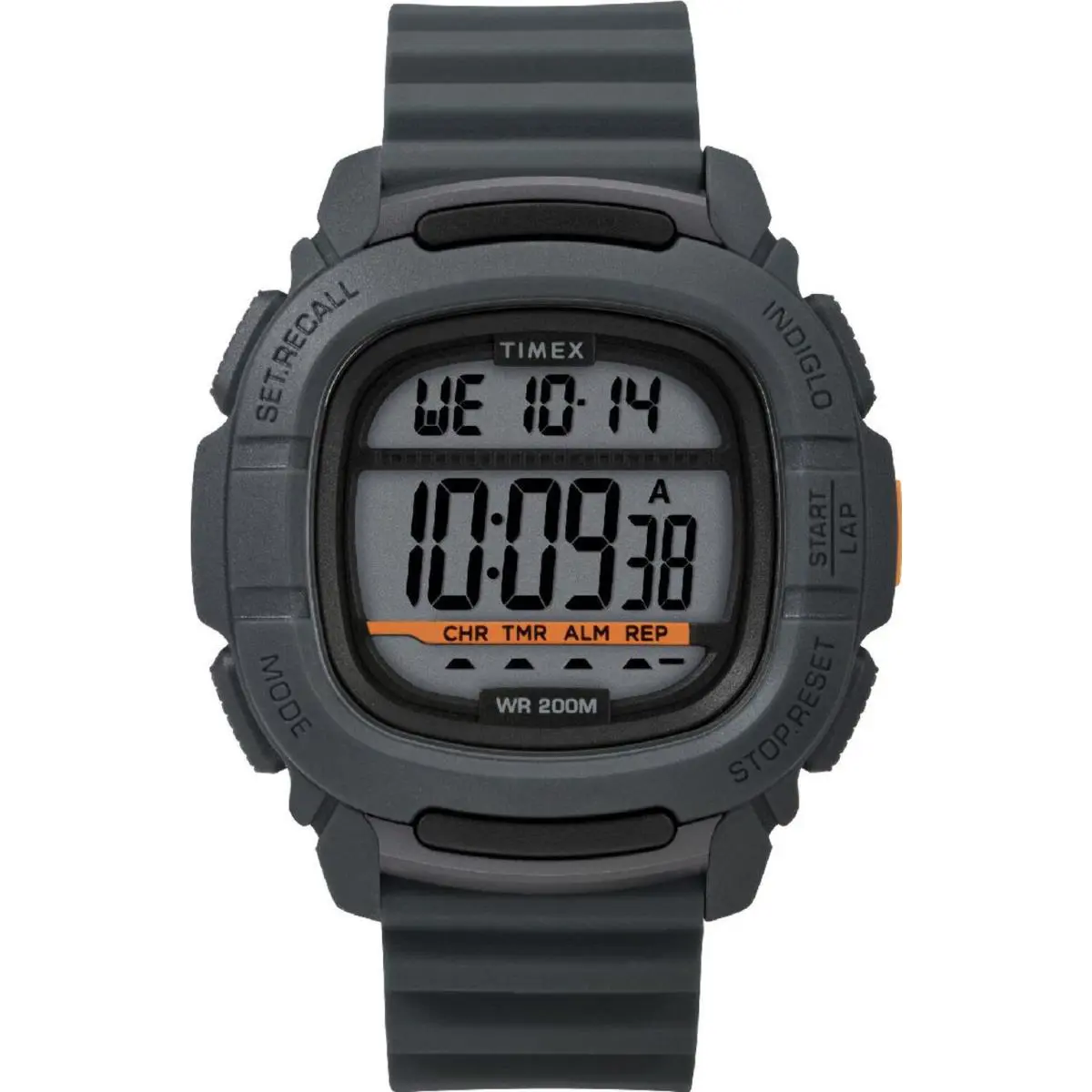 Timex TW5M26700 Men`s Command Chronograph Silicone Strap Watch - Gray, Dial: Gray, Band: Gray