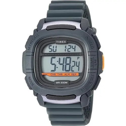 Timex Men`s TW5M26700 Command 47mm Gray Silicone Strap Watch - Dial: Gray, Band: Gray