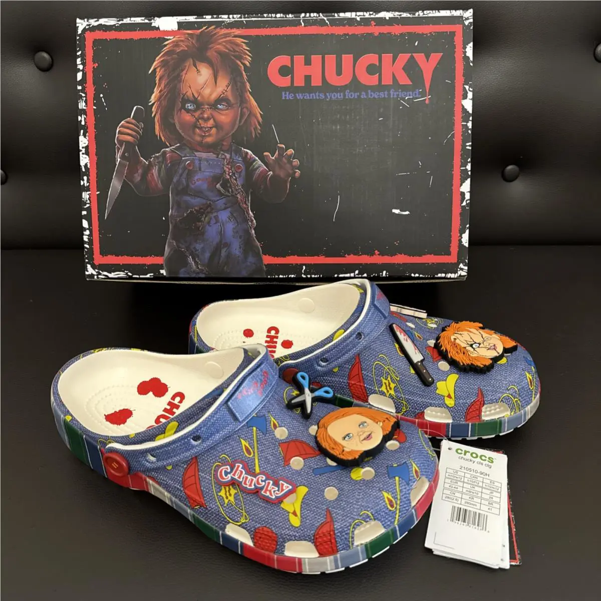 Crocs Chucky Classic Clog Mens Size 10 Women’s Size 12 Slip On Halloween