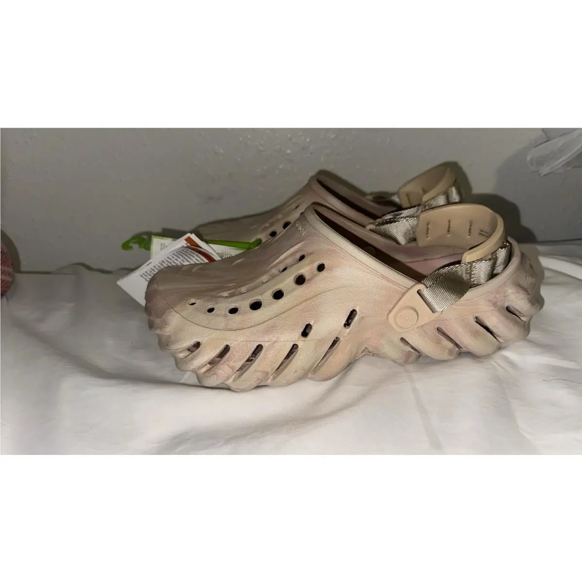 Crocs Echo Marble Clogs Men`s Size 7 Women Size 9 Quartz Shoes 208454-6WS