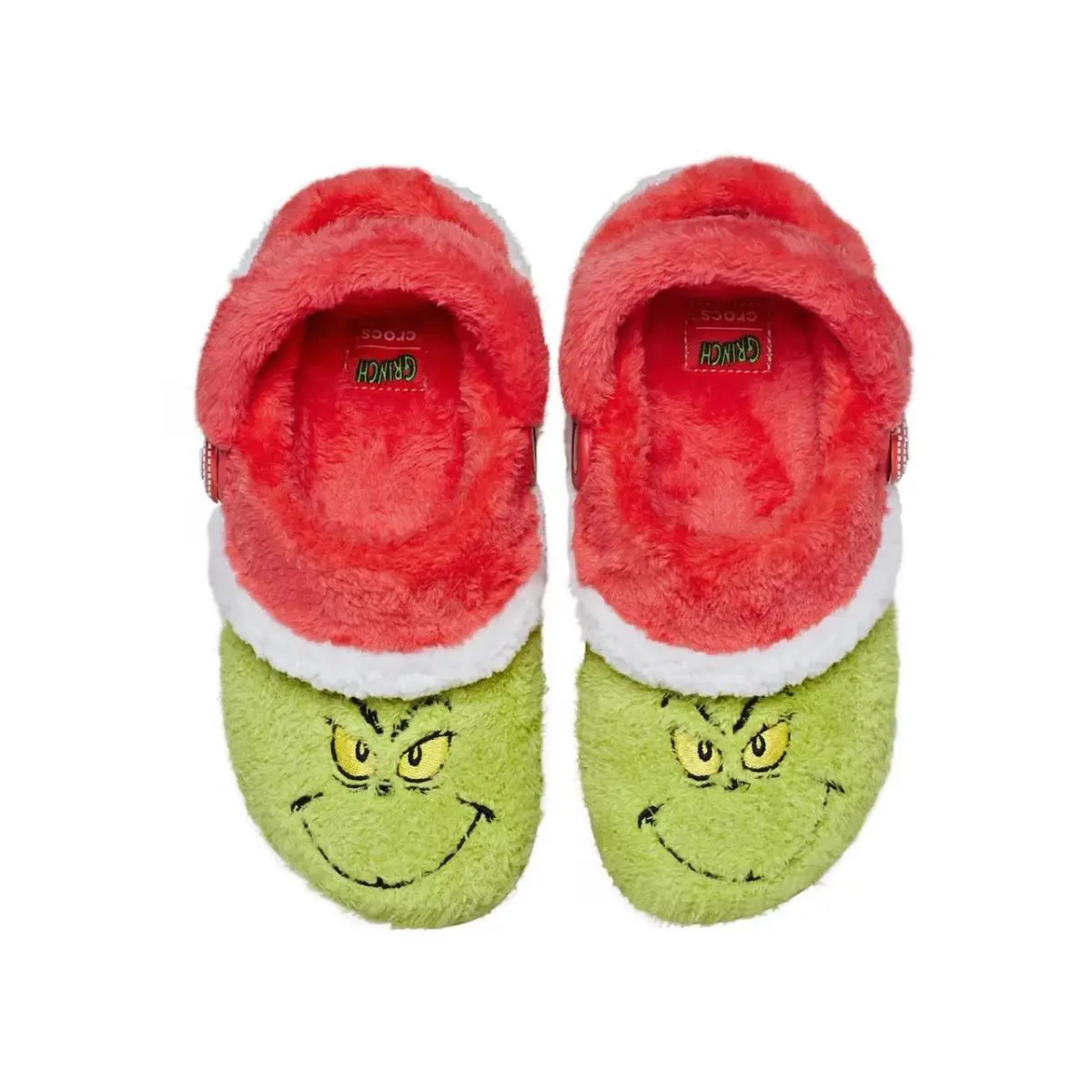 Crocs Kids The Grinch Classic Lined Slipper Clogs C11 Green with Grinch Face