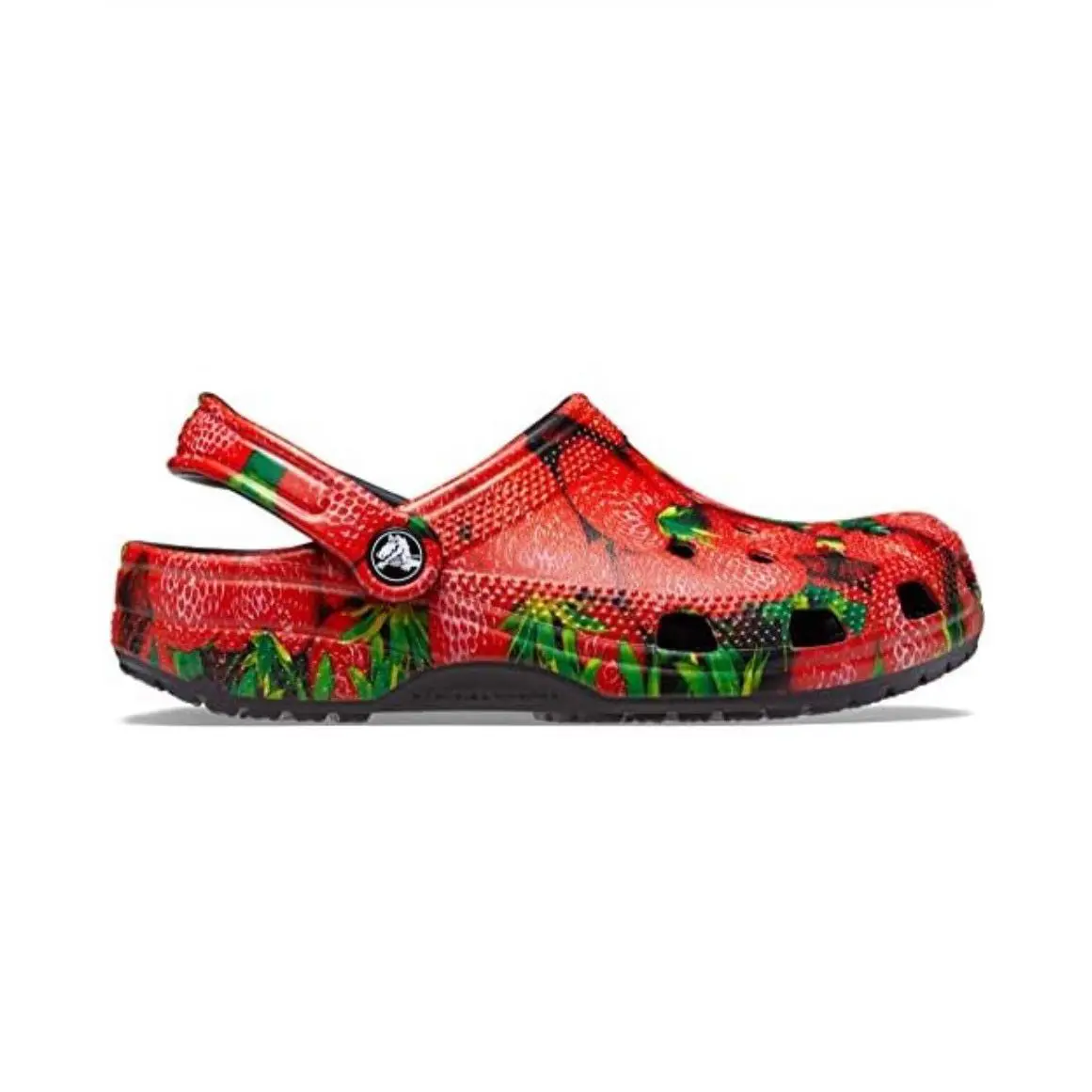 Crocs Unisex-adult Classic Seasonal Print Clogs Red/black Size 3 Men/women