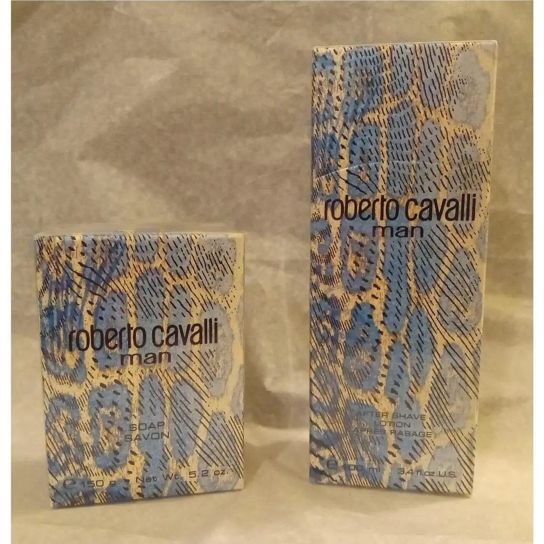 Roberto Cavalli Man After Shave Lotion 3.4 oz Soap Savon 5.2 oz