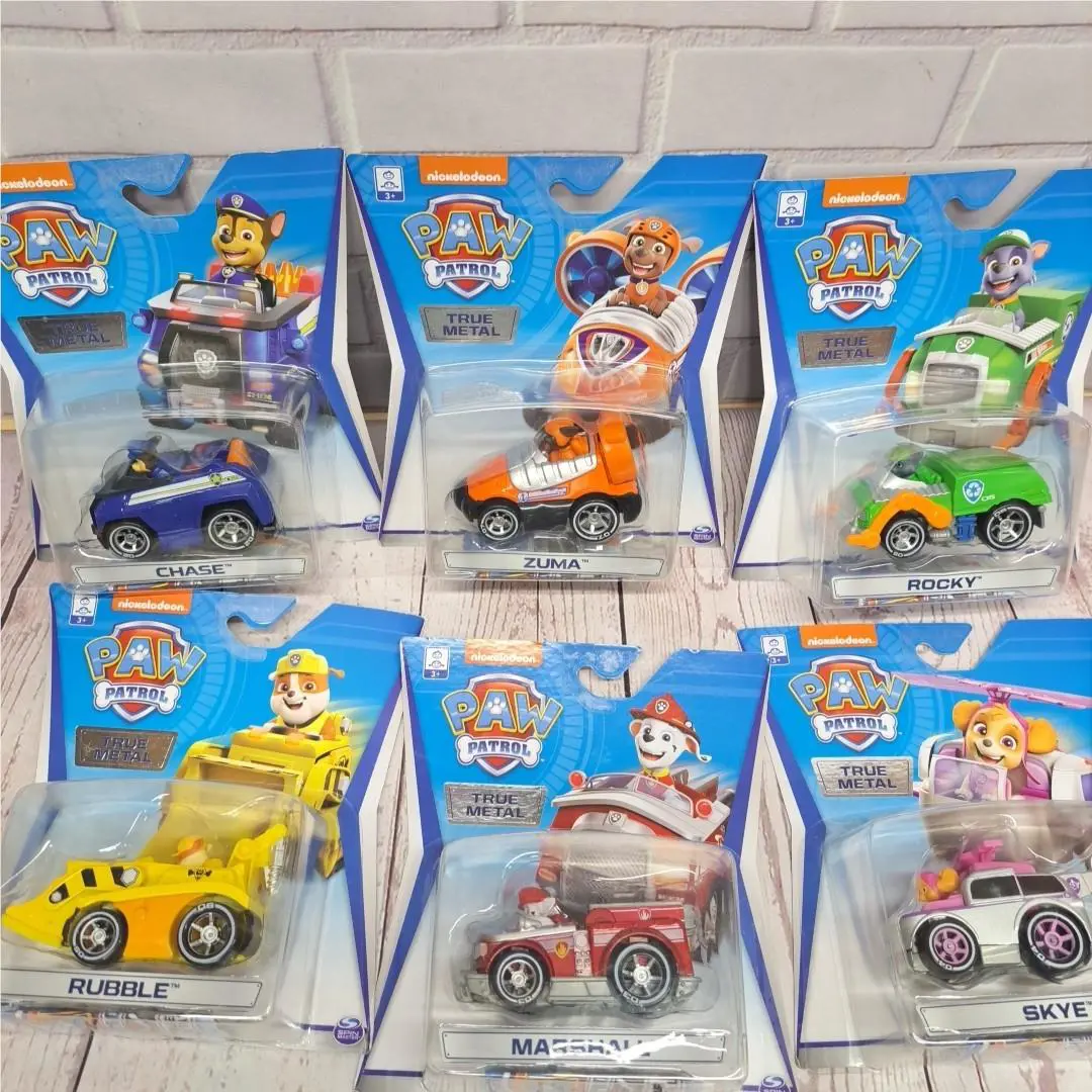 Paw Patrol True Metal Cars Full Set of 6-Chase Marshall Rubble Zuma Rocky Skye