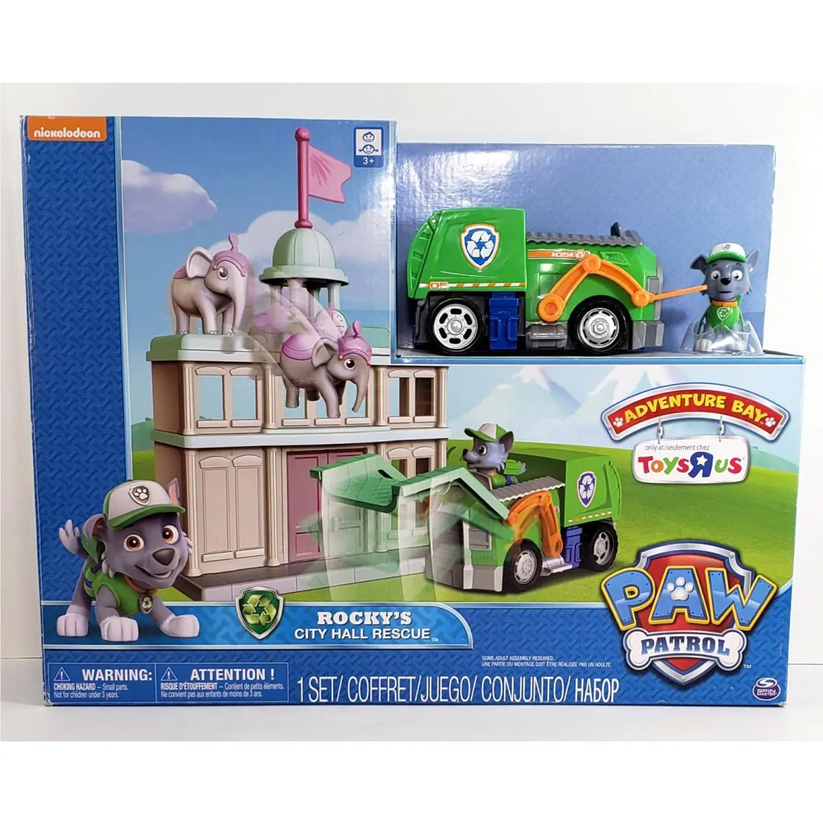 Toys R Us Exclusive Paw Patrol Rocky`s City Hall Rescue Adventure Bay Rare