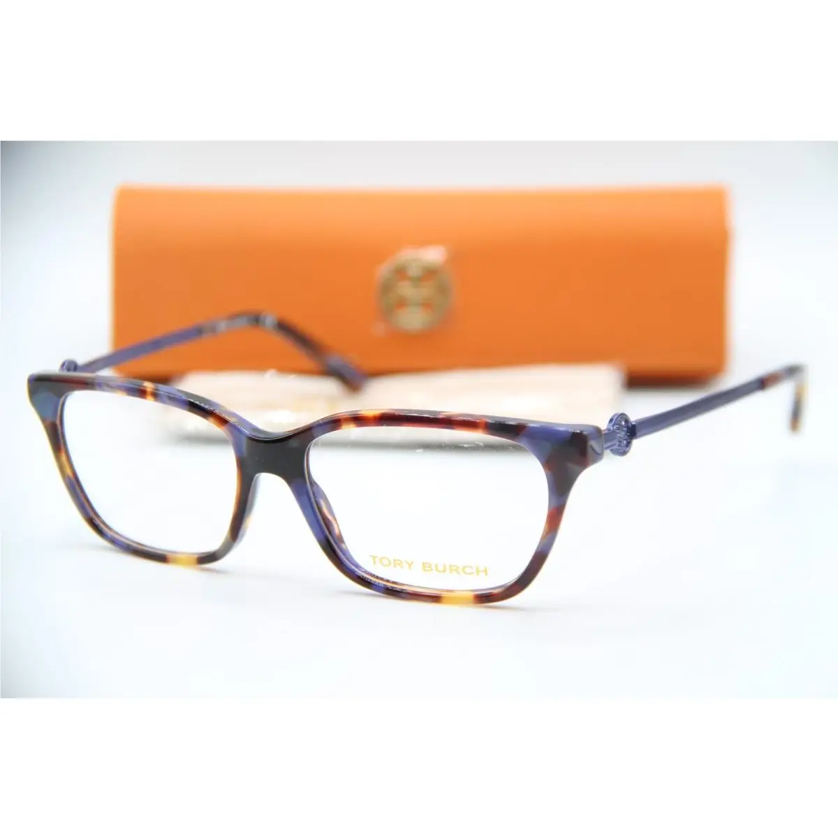 Tory Burch TY 2107 1876 Blue Brown Marble Frames Eyeglasses 52-15