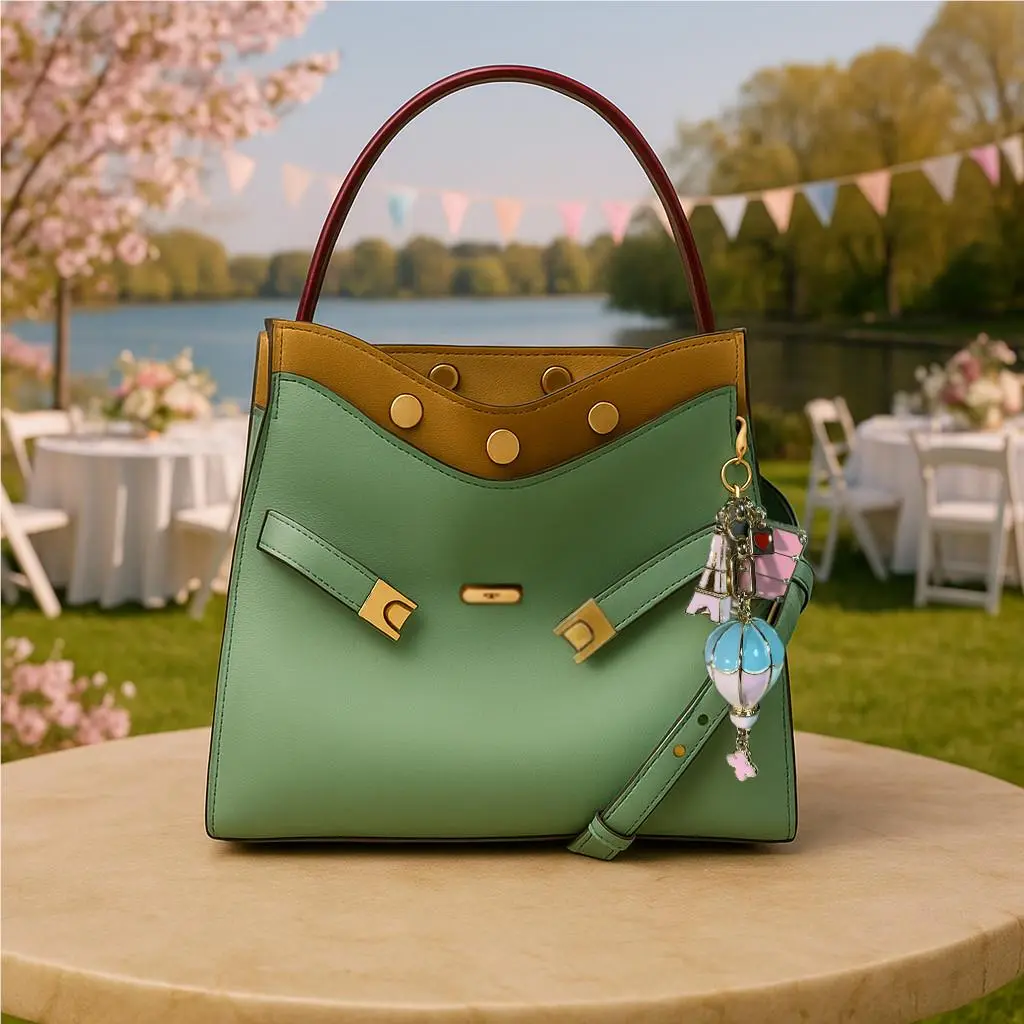 Tory Burch Lee Radziwill Small Double Rivulet Blue Satchel/shoulder Bag