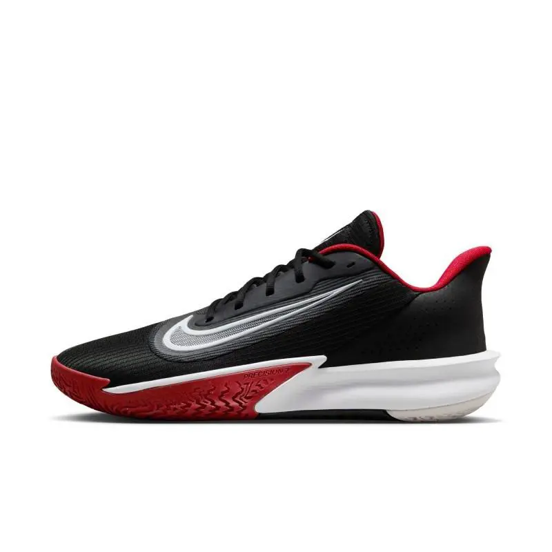 Mens Nike Precision Vii Basketball Sneaker Black White University Red FN4322 002 - Black