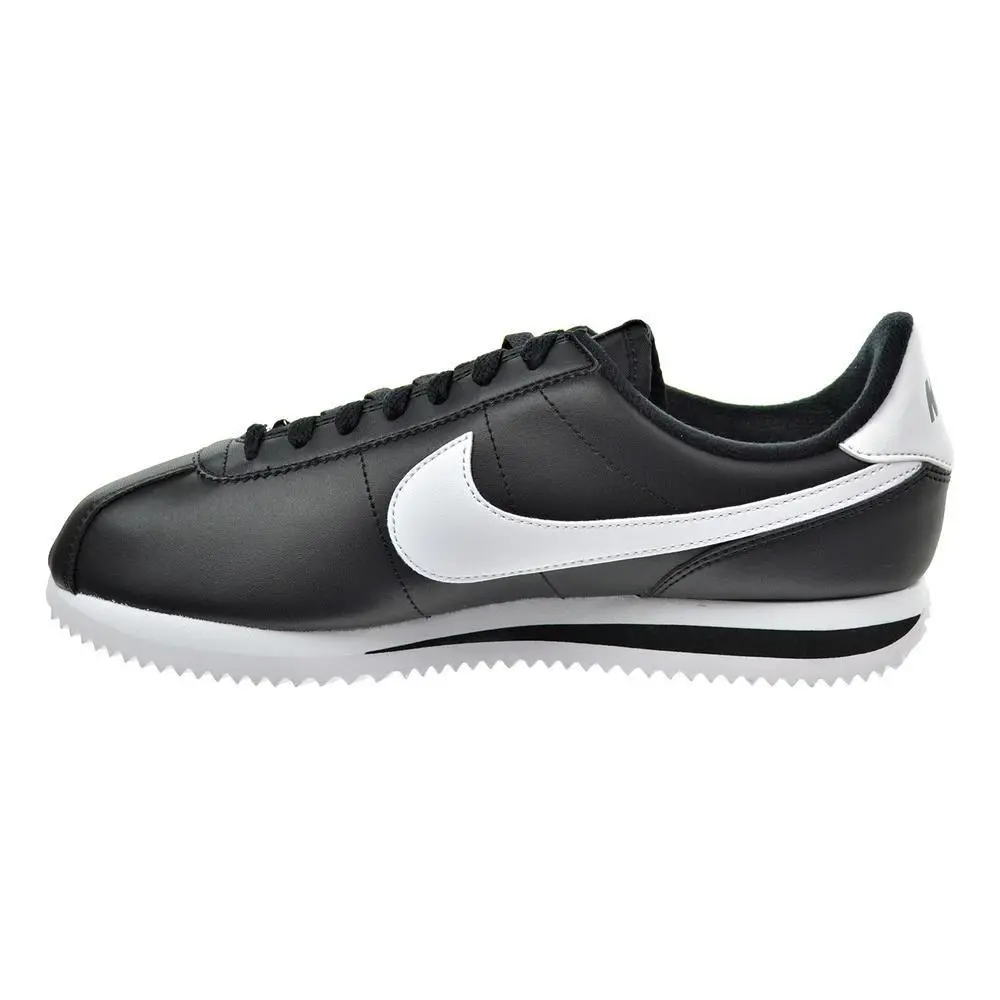 Nike Men`s Cortez Basic Leather Size 8.5 Black/white/metallic Silver 819719-012 - Black/White/Metallic Silver, Manufacturer: Black/White-Metallic Silver