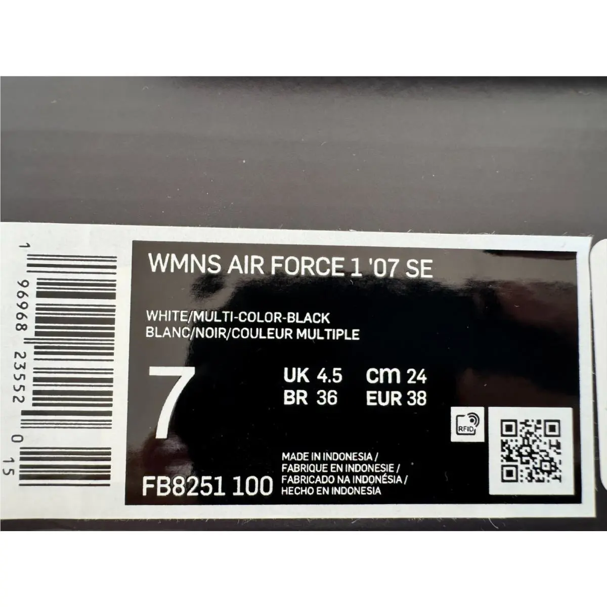 Nike shoes - Nike Air Force 1 - Air Force - FB8251 100 - White/Multi-Color-Black 7