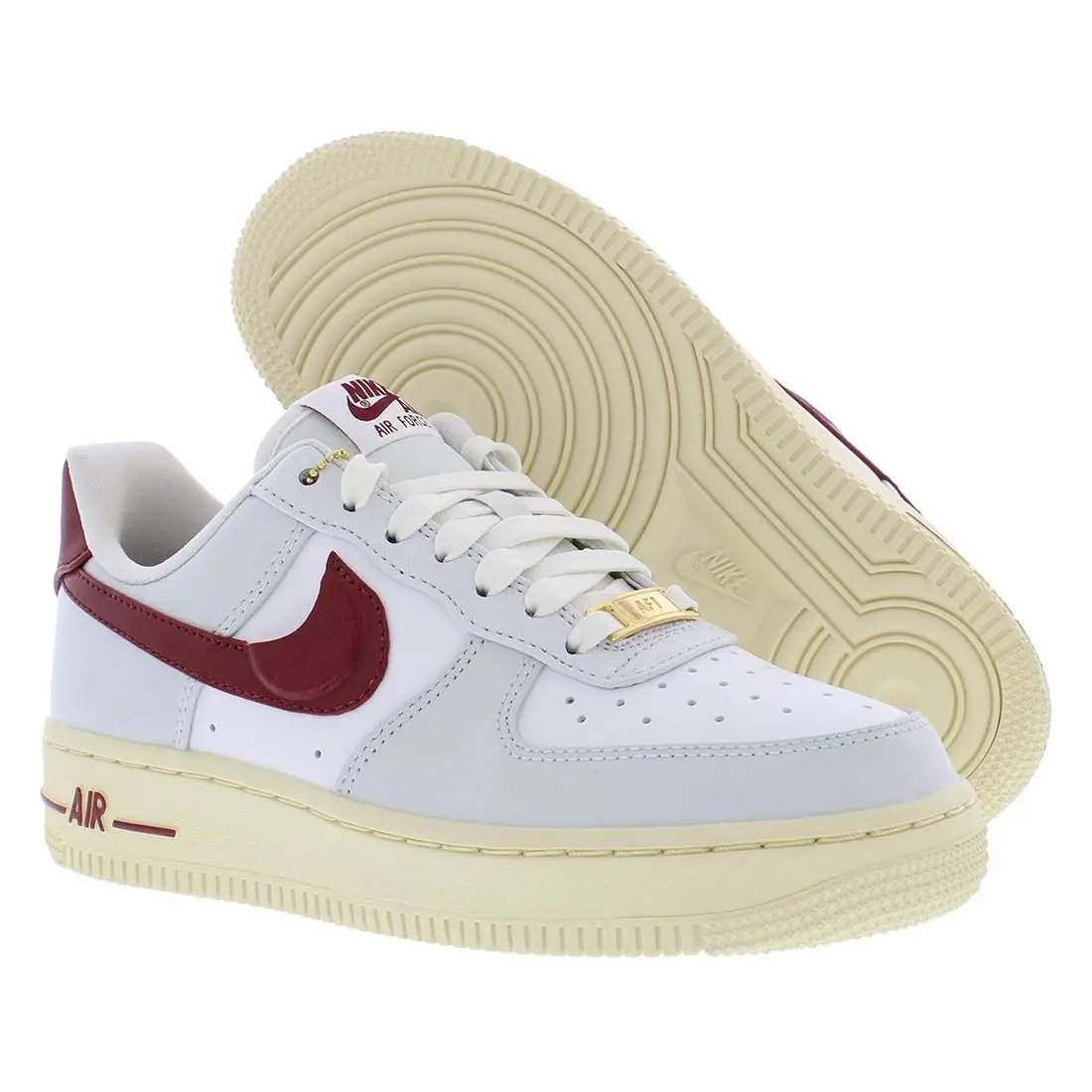 Nike Air Force 1 `07 SE Leather Womens Shoes - Photon Dust/Team Red, Main: White