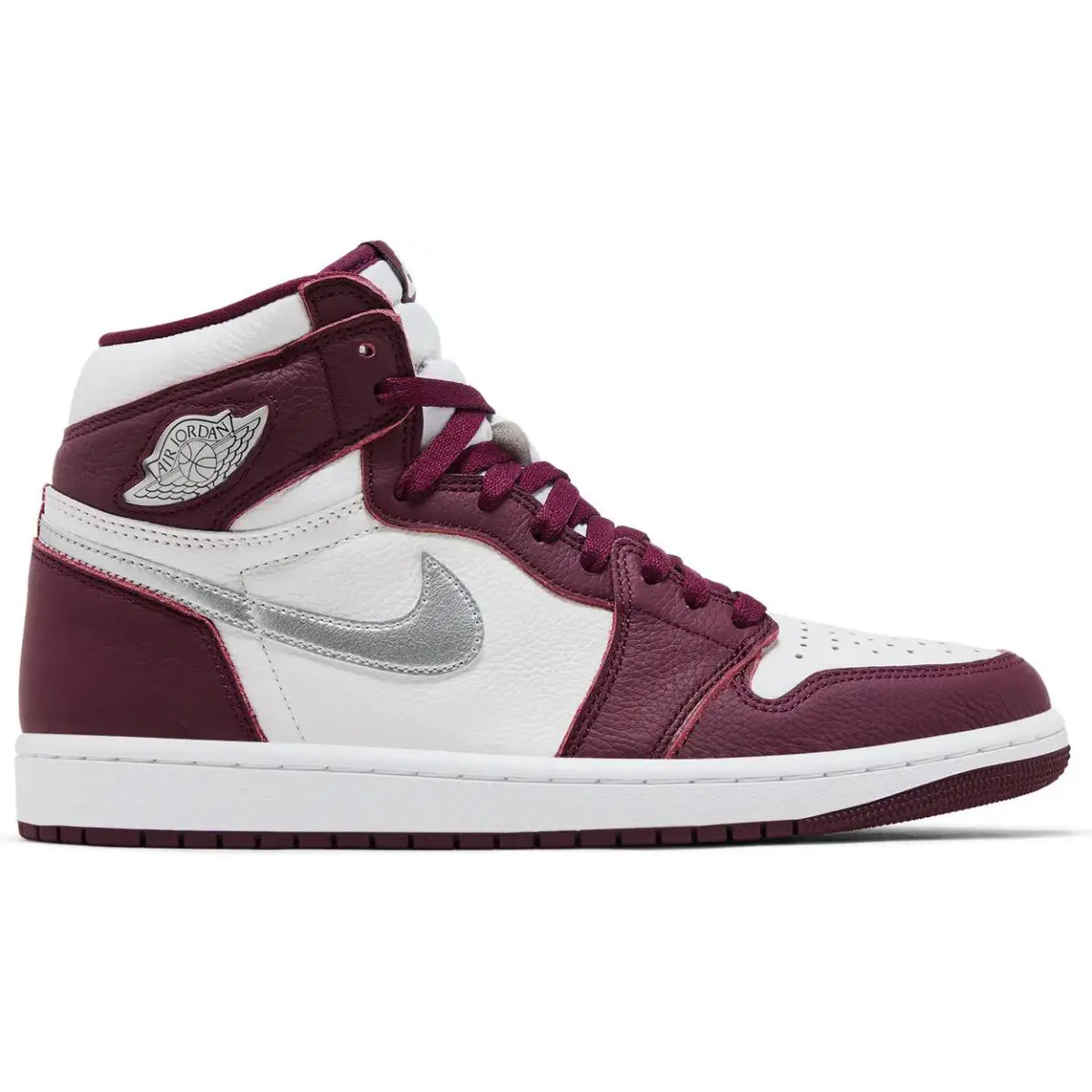 Nike shoes - Retro 1 High OG - Retro High - 555088 611 - Bordeaux/White/Metallic Silver 4