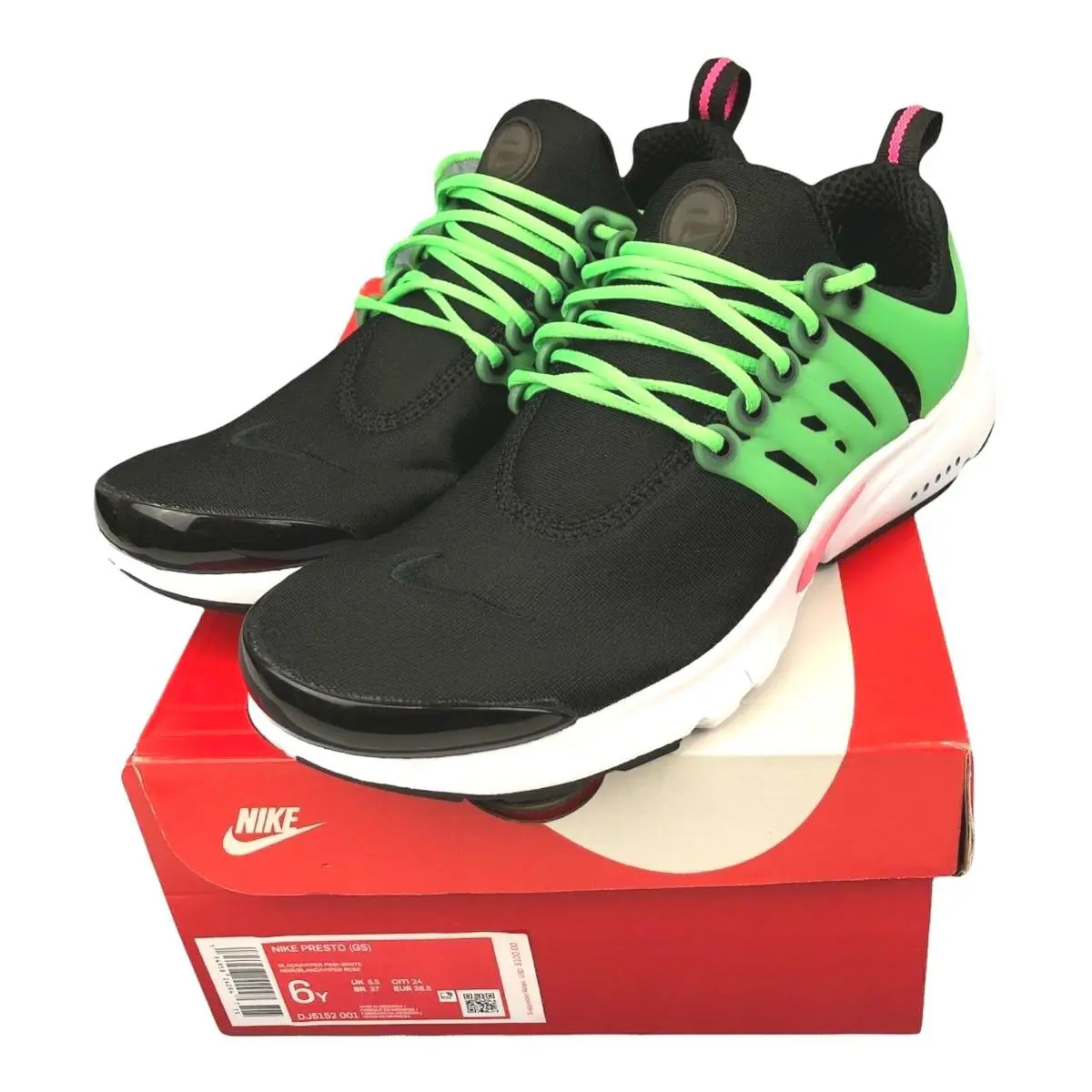 Nike Air Presto GS Sizes 6Y-7Y Running Shoes Green Strike Black/green DJ5152-001