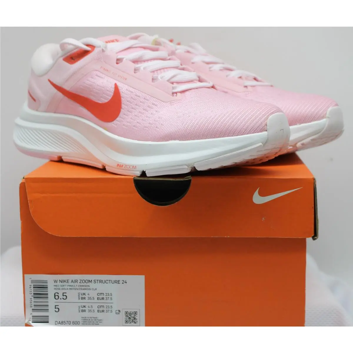 Women`s Air Zoom Structure 24 sz Wmns 6.5 US Pink/red by Nike