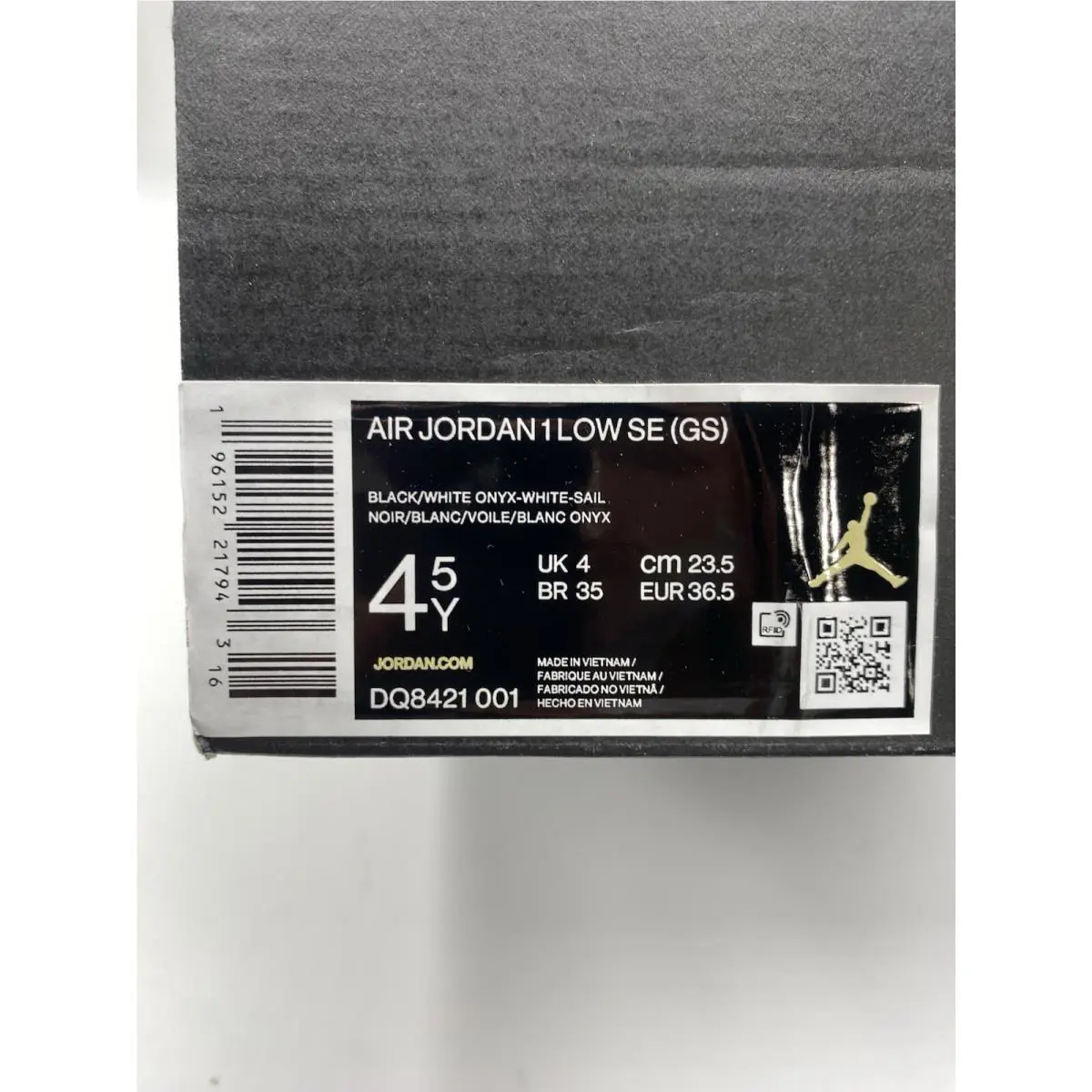 Nike shoes - Air Jordan 1 Low SE - DQ8421 001 - Black/White-Sail (UPC: 196152217943) 6