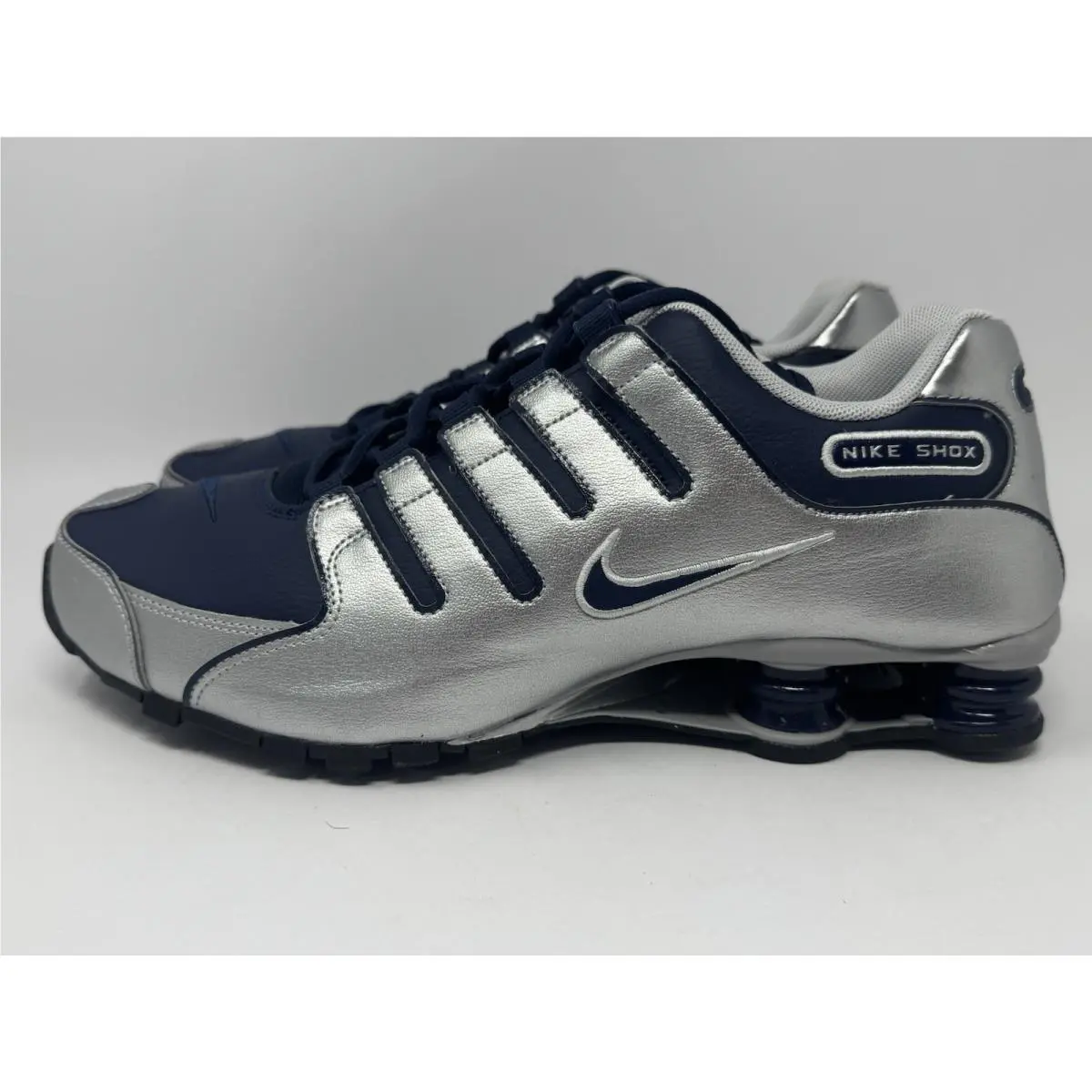 Nike Shox NZ Midnight Navy Metallic Silver 378341-402 Men’s Size 11 No Lid