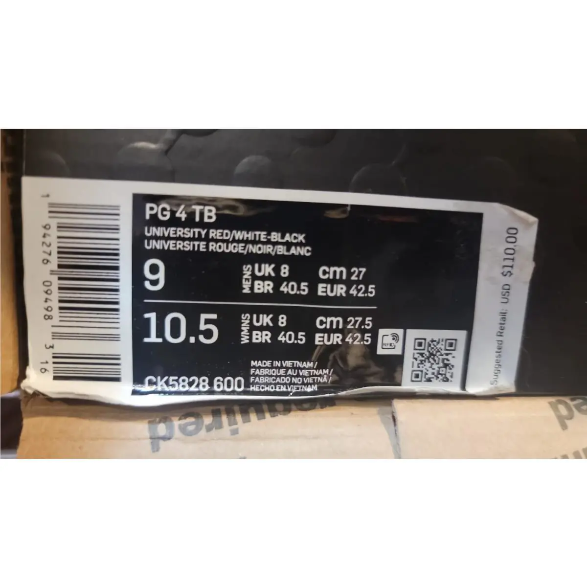 Nike shoes - Nike PG 4 - CK5828 600 - University Red/White-Black (UPC: 194276094976) 8