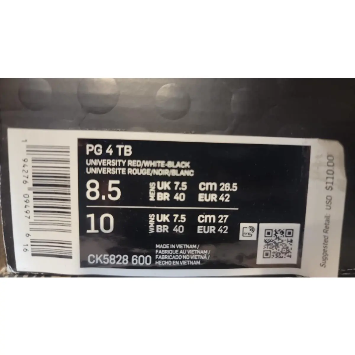 Nike shoes - Nike PG 4 - CK5828 600 - University Red/White-Black (UPC: 194276094976) 8