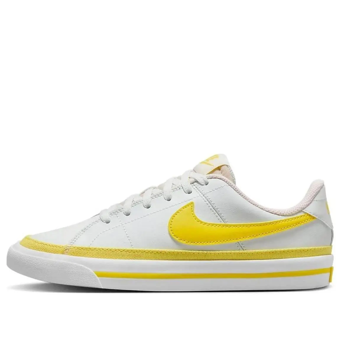 Nike Big Kid Sneakers Size 4 GS Court Legacy `white Opti Yellow` - DA5380-119 - White