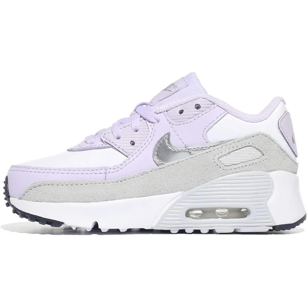 Toddler`s Nike Air Max 90 Ltr White/metallic Silver CD6868 123 - 4