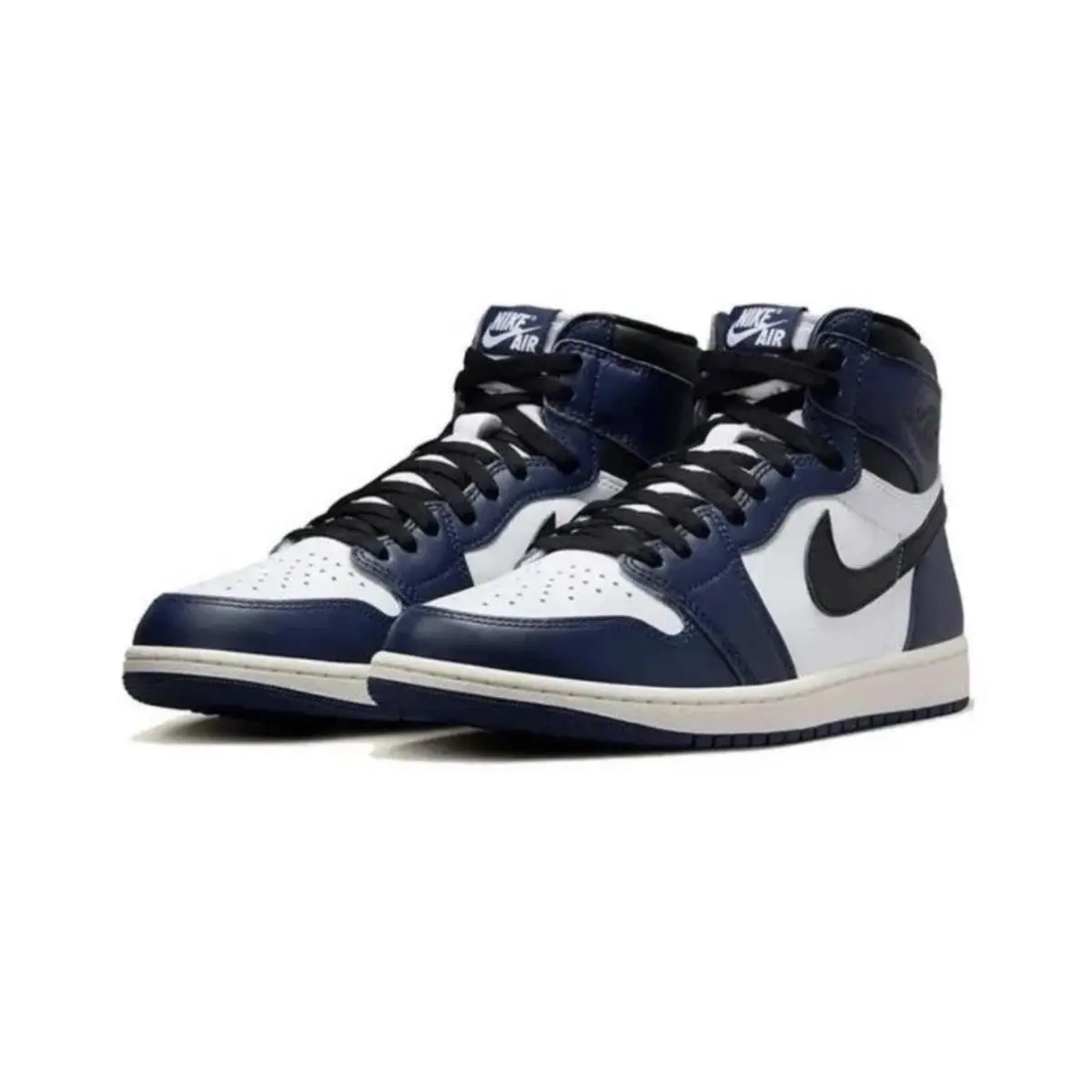 Air Jordan 1 High Preschool `midnight Navy Black White Sail` Sneaker Size 1.5Y