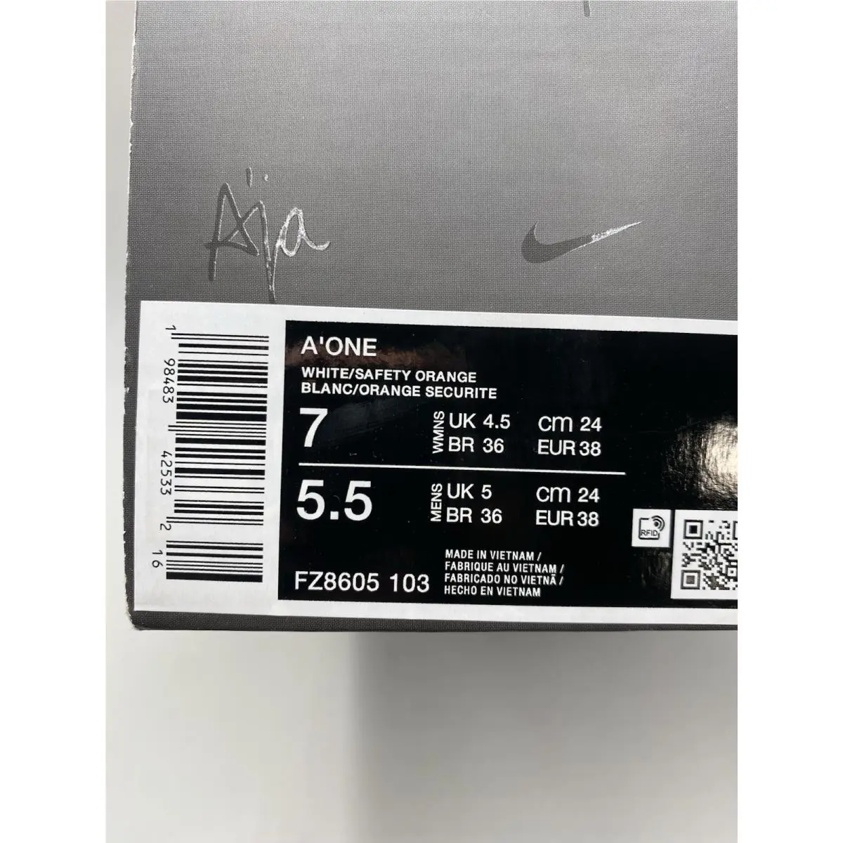 Nike shoes - Nike A`One - FZ8605-103 - White/Chrome Yellow-Safety Orange 6