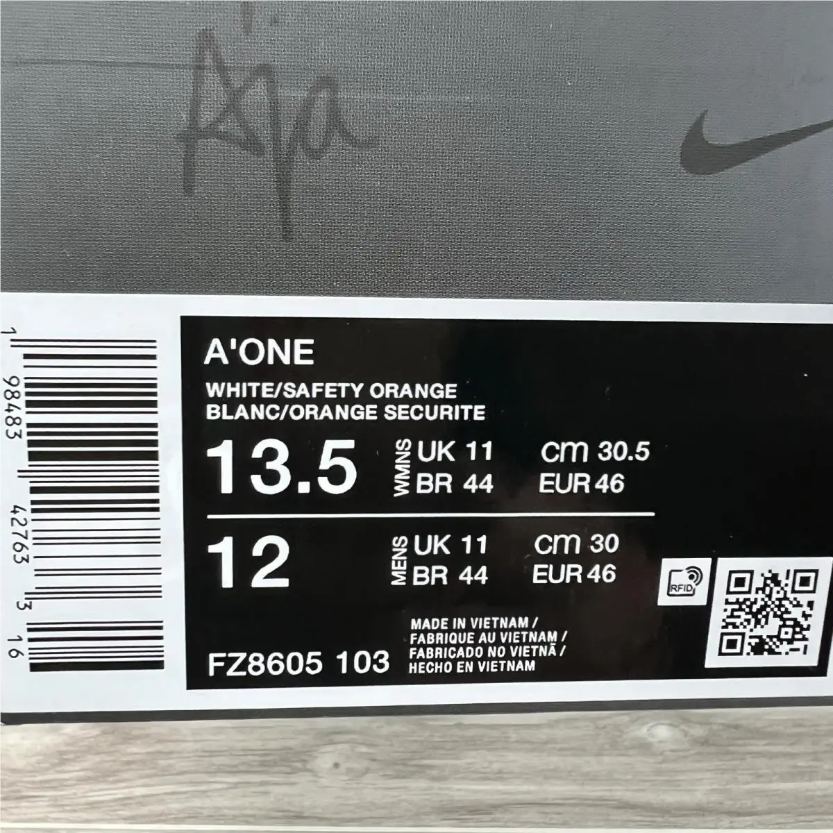 Nike shoes - Nike A`One - FZ8605-103 - White/Chrome Yellow-Safety Orange 8