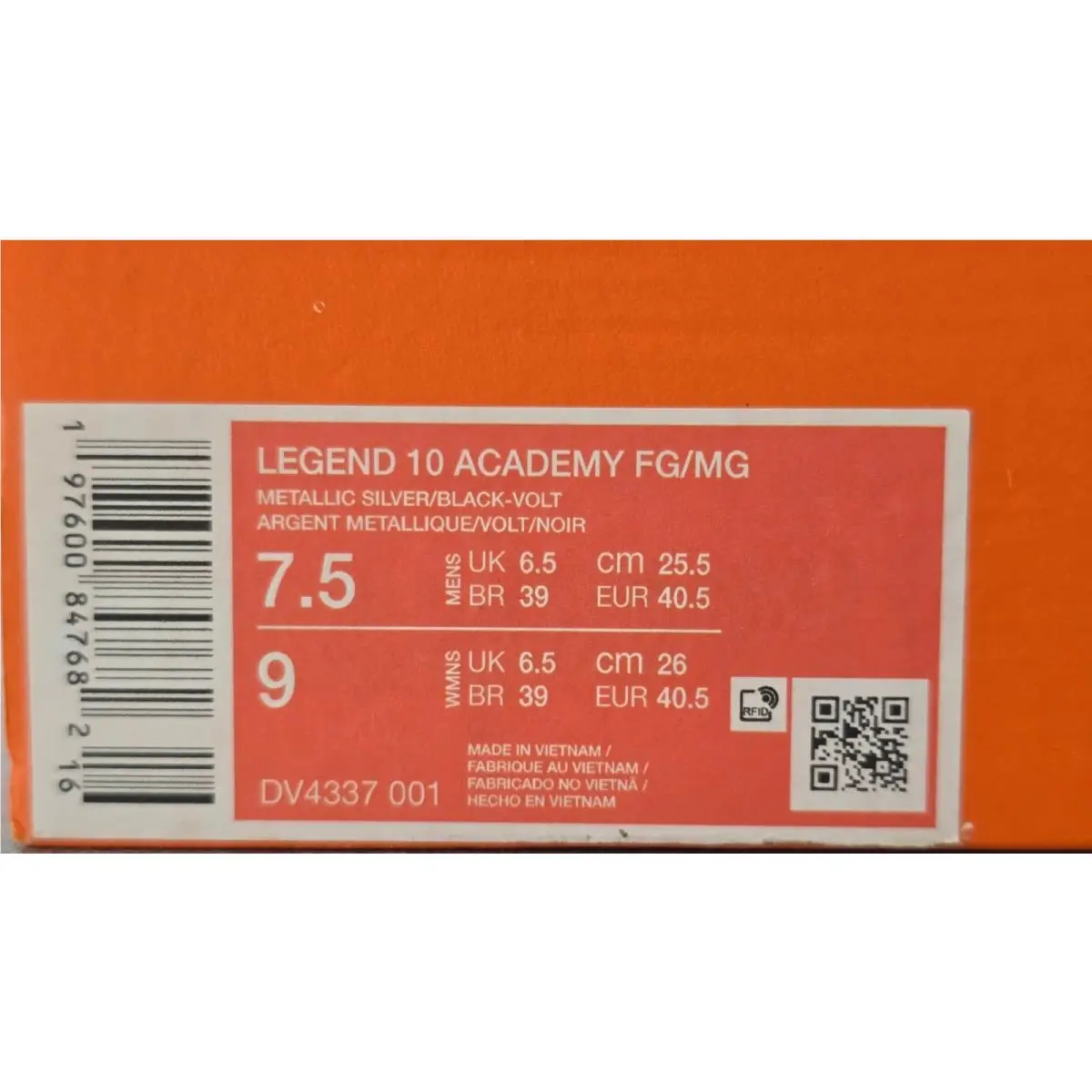 Nike shoes - Nike Tiempo Legend - Tiempo Legend - DV4337-001 - Metallic Silver/ Black/ Volt (UPC: 197600847682) 10