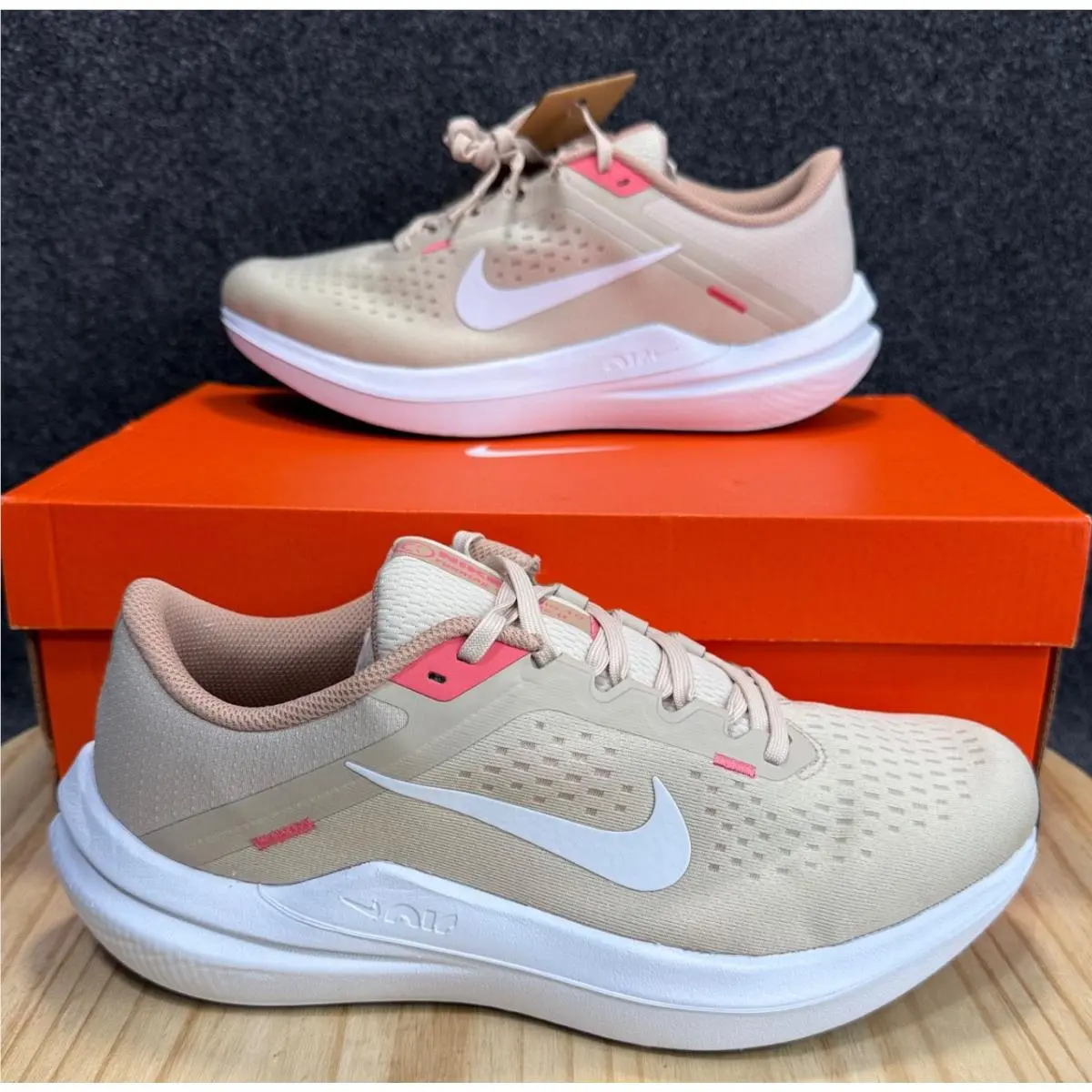 Nike Womens Air Winflo 10 Running Shoes Sanddrift Beige Sea Coral Sz 9.5