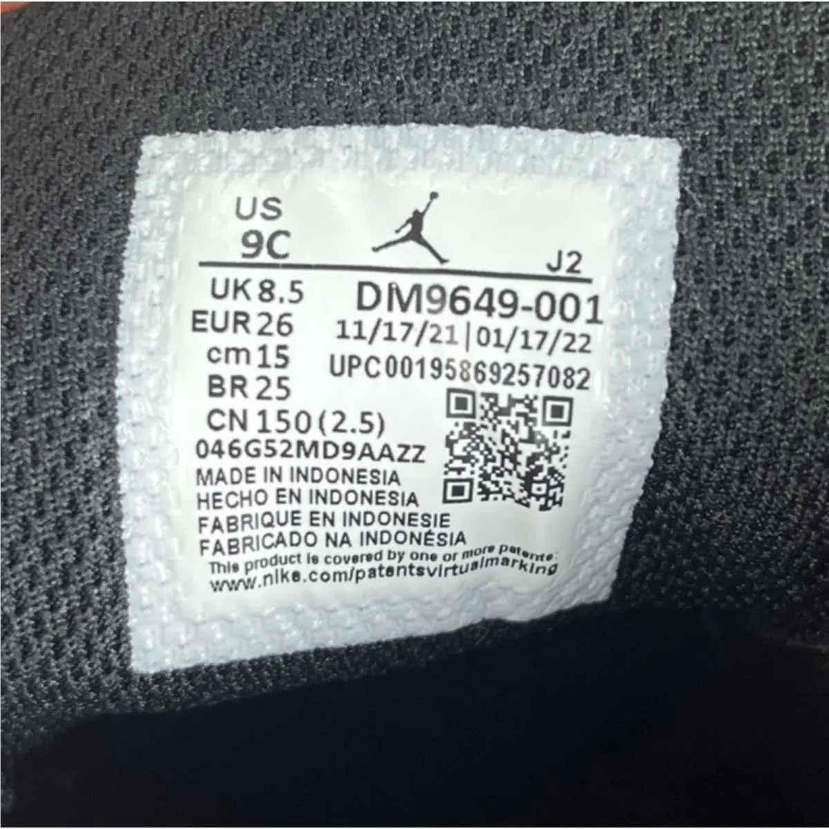 Nike shoes - Retro 1 - Retro - DM9649 001 - Red/Black (UPC: 195869257082) 8