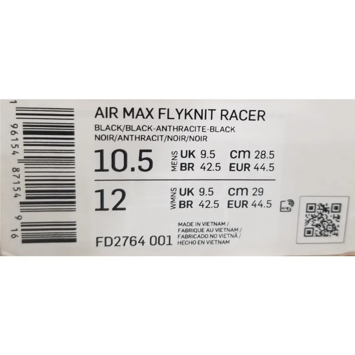 Nike shoes - Nike Air Max Flyknit Racer - FD2764-001 - Black 0