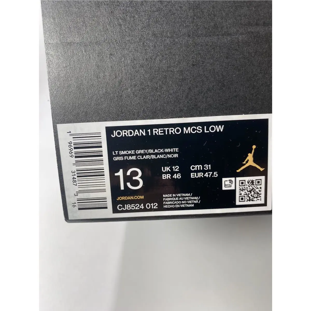 Nike shoes - Nike Jordan 1 - CJ8524 012 - Lt Smoke Grey/Black-White (UPC: 196969314873) 6