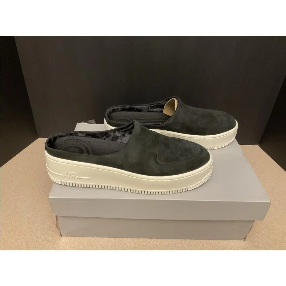 Womens Nike Air Force 1 Lover Xx Premium Black/sail Slip On Shoes. Size 7.5