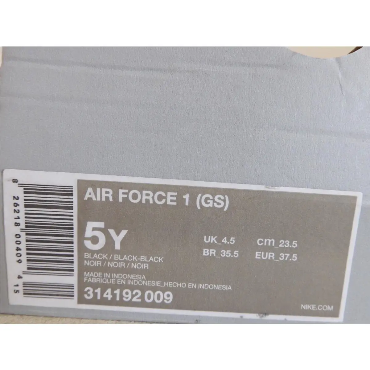 Nike shoes - Nike Air Force 1 GS - 314192-009 - Black (UPC: 826218004094) 3