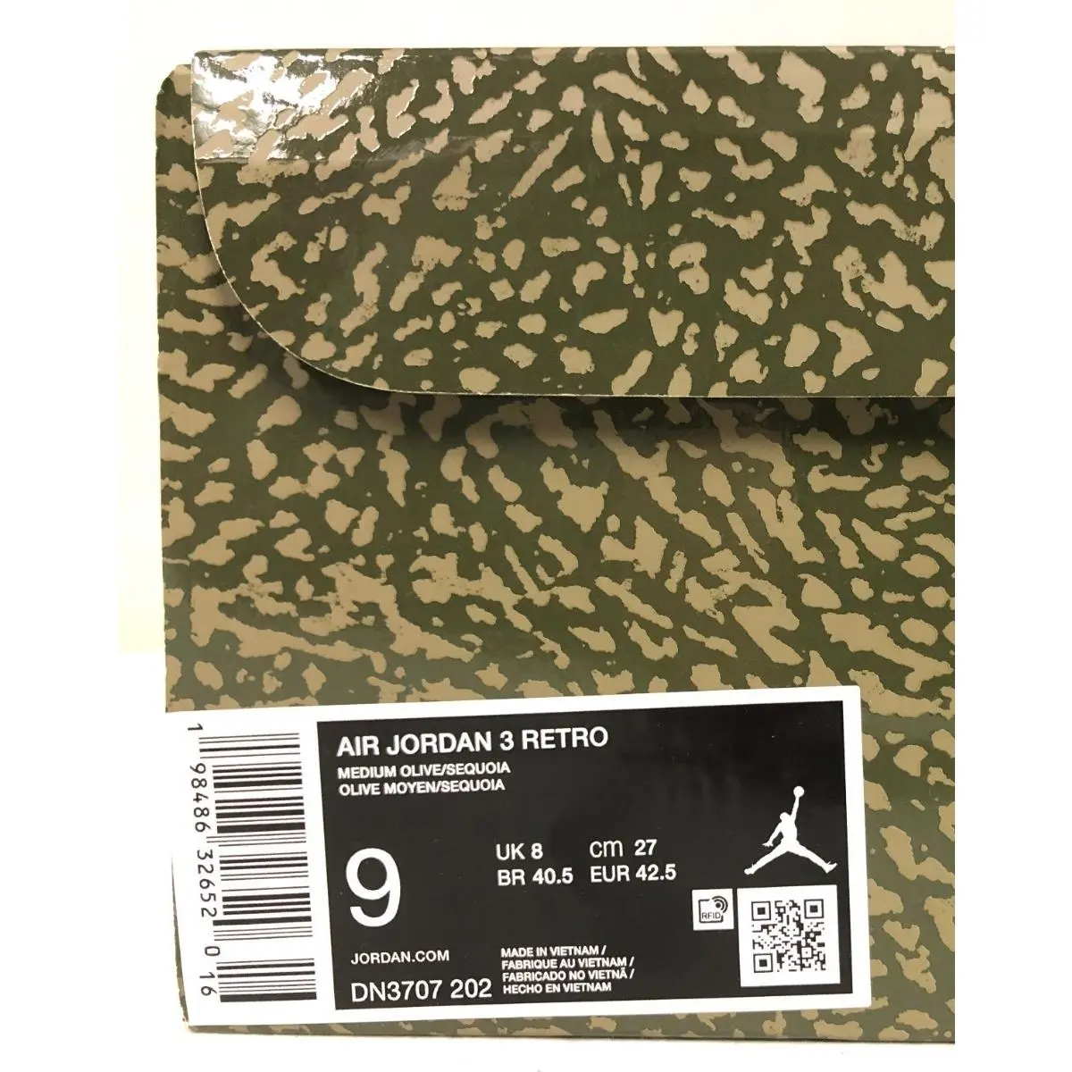 Nike shoes - Air Jordan 3 Retro - Air Retro - DN3707-202 - Medium Olive/Sequoia (UPC: 198486326520) 6