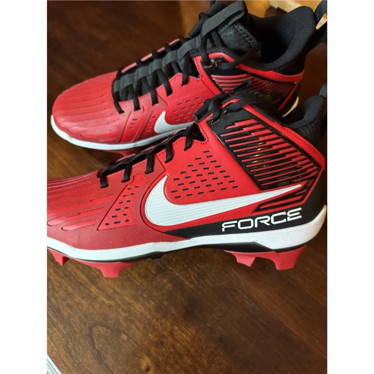 Nike Force Savage Pro da5453-600 Red Black Football Cleats Sz 12