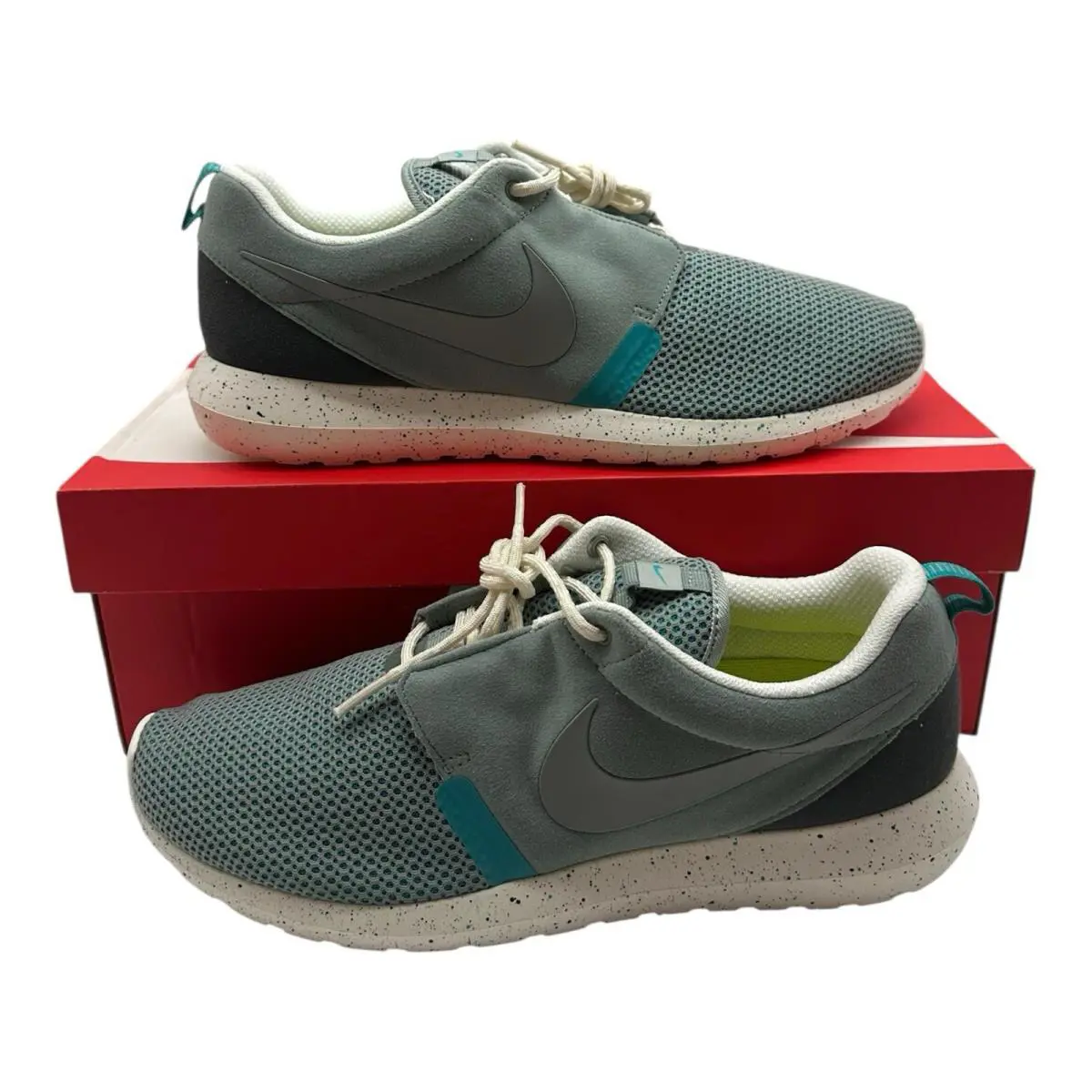 Nike Roshe Run NM Breeze Shoes Men`s Size 11 Mica Green Blue Sneakers 644425-300 - Green