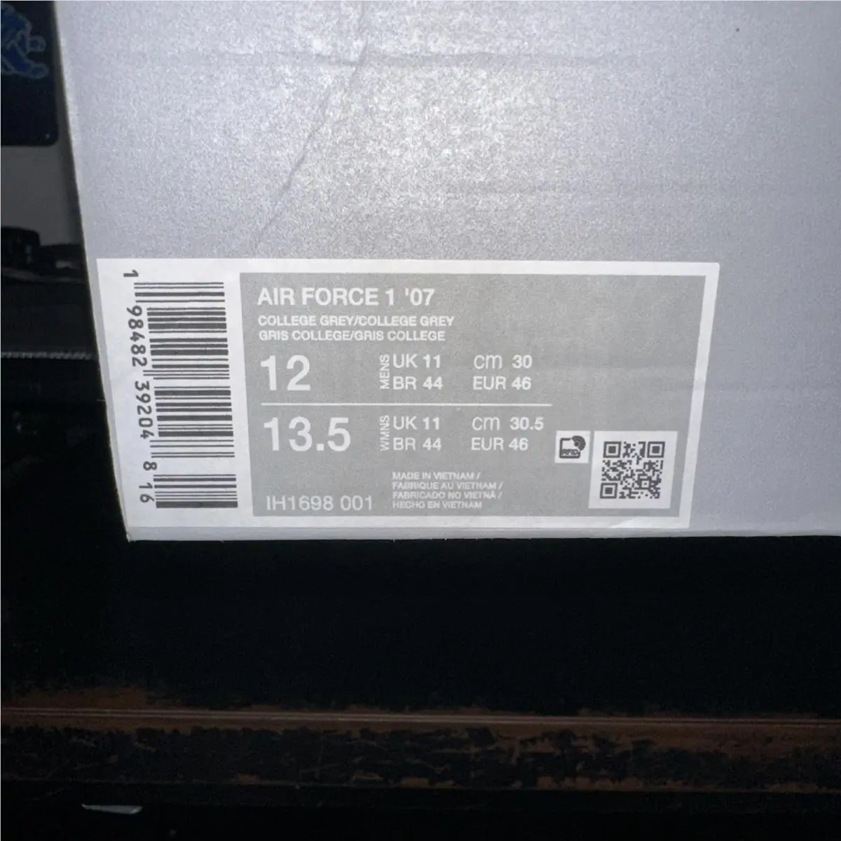 Nike shoes - Nike Air Force 1 `07 - IH1698-001 - Gray (UPC: 198482392048) 5
