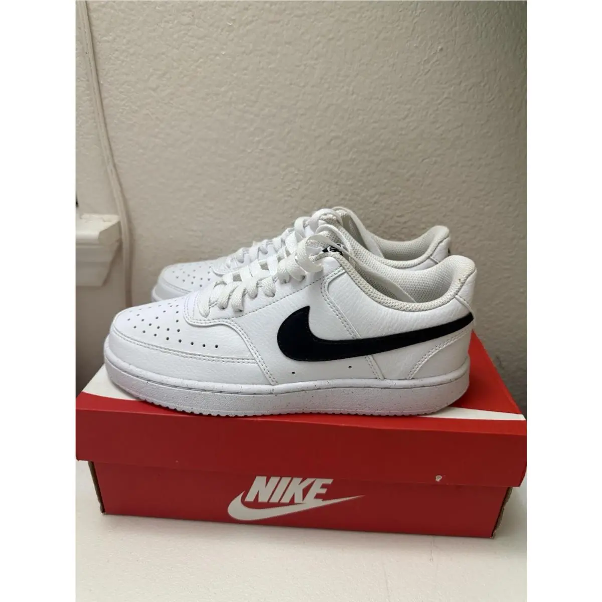 Nike Women Court Vision Lo NN DH3158-101 White/black Size 7
