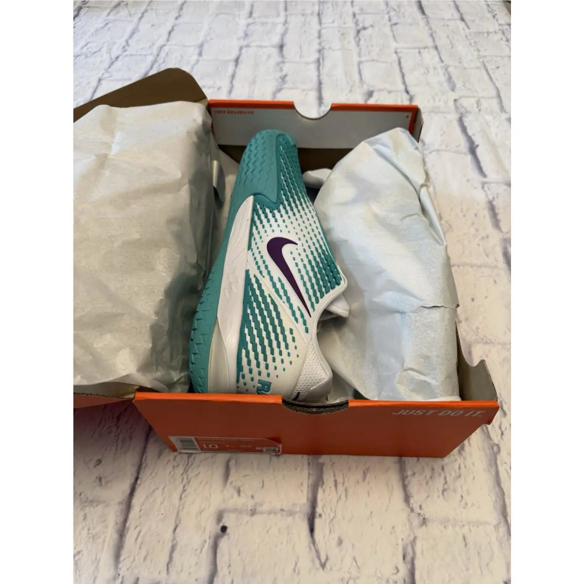 Nike shoes - Nike NikeCourt Zoom Vapor Cage 4 Rafa - DD1579-153 - White/Washed Teal/Red Plum 5