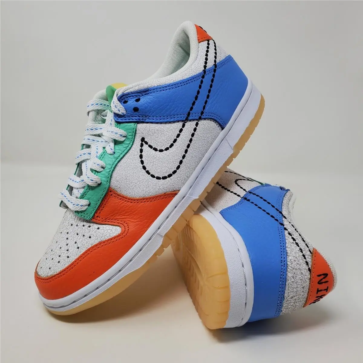 Nike Dunk Low GS 101 White Black Safety Orange DX3363-100 Size 4.5Y