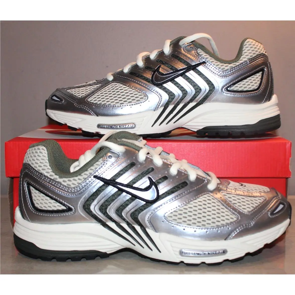 Air Pegasus 2005 Khaki/metallic Silver Shoes Men`s Size 10.5 by Nike