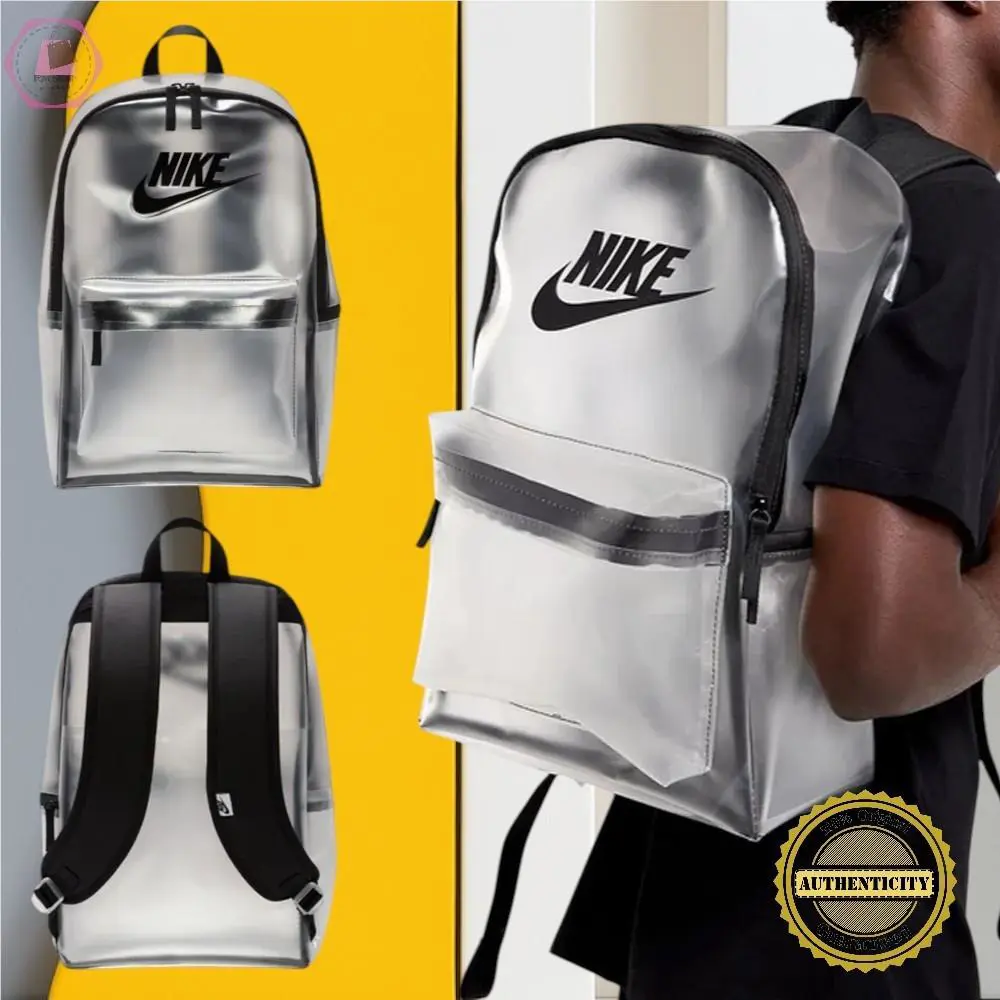 Nike Heritage Transparent Bag Crystal Clear Backpack Sporting Concert Events 25L