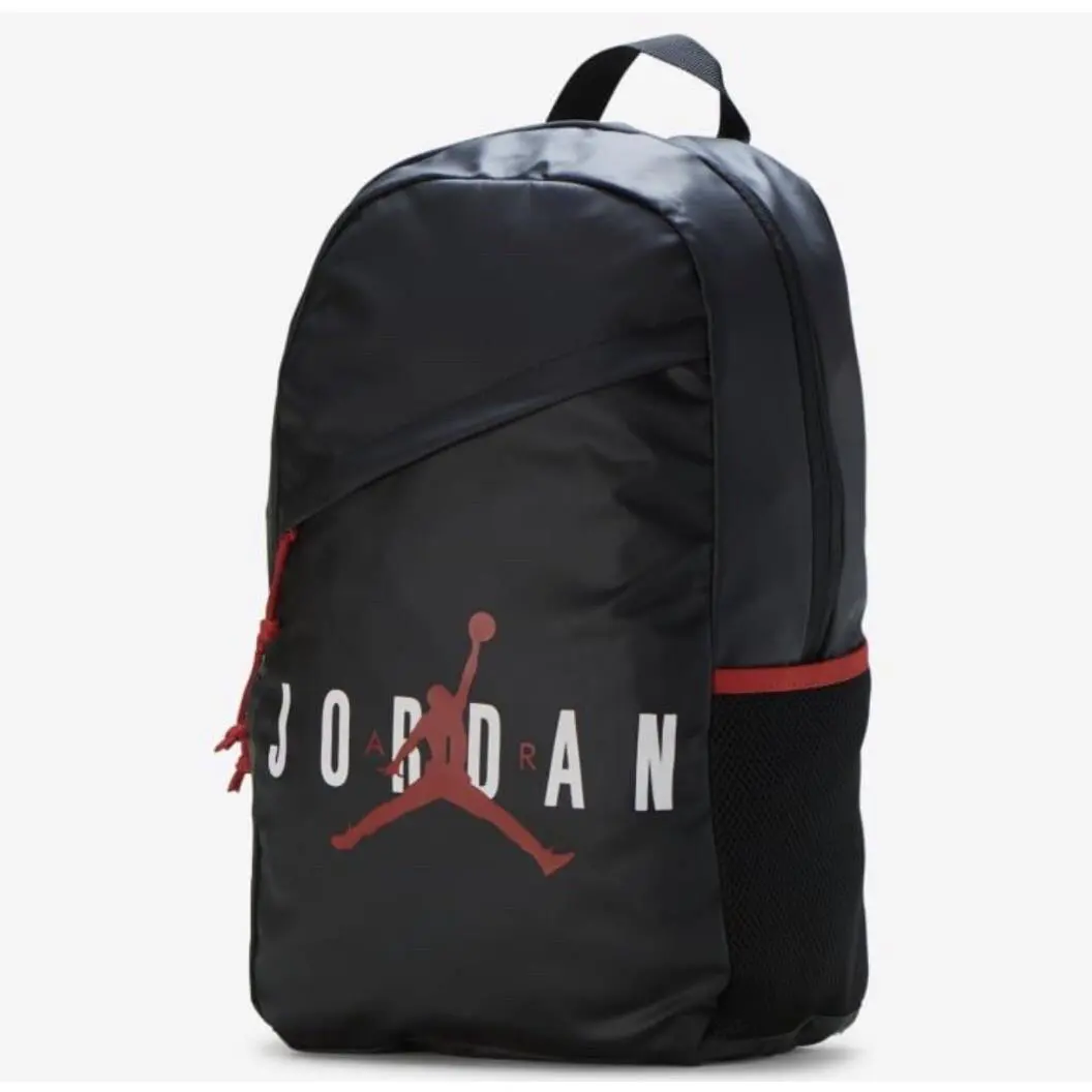 Nike Air Jordan Jumpman Backpack Laptop Storage Black Red Logo Spellout Pockets - Black