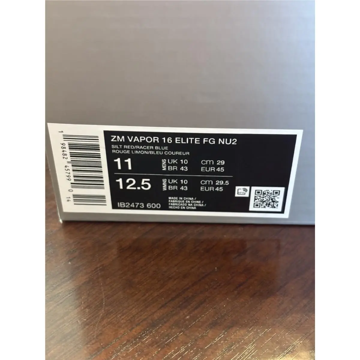 Nike shoes - Nike Zoom Mercurial Vapor 16 Elite FG NU2 - IB2473-600 - Slate Red / Racer Blue (UPC: 707191223897) 5